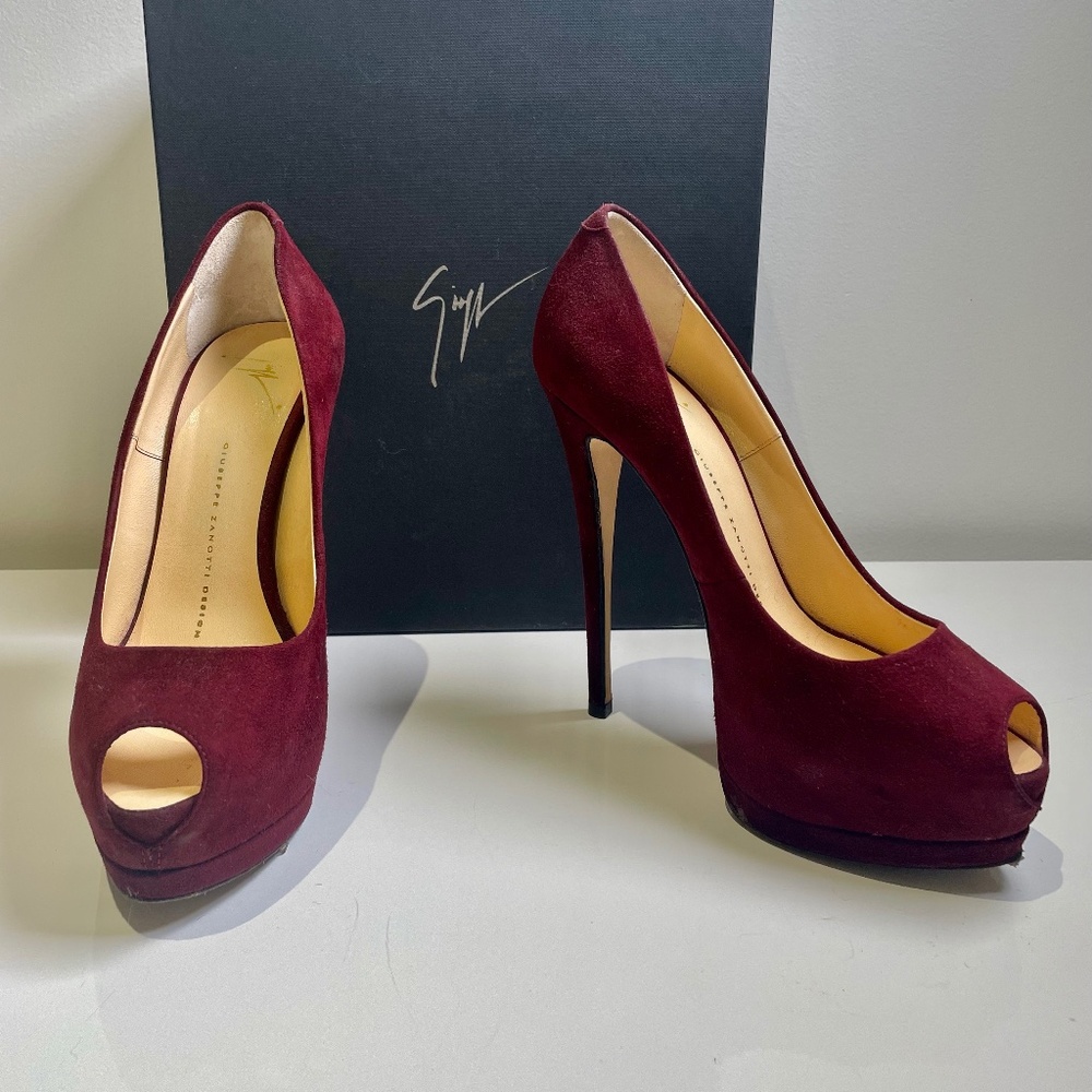 Giuseppe Zanotti Design Merlot Suede Pumps size 37